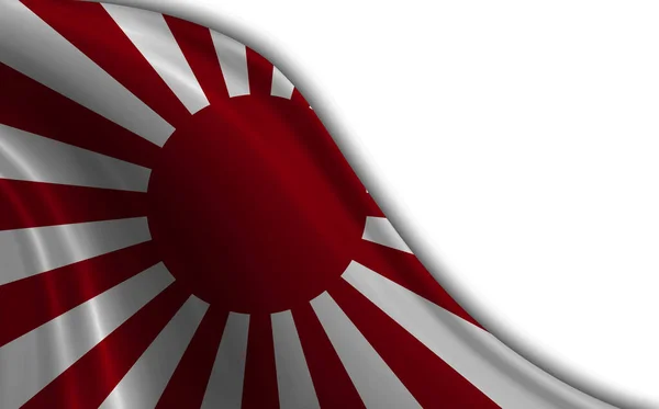 Bandiera Navale Del Giappone Sventola Nel Vento Sullo Sfondo Bianco — Foto Stock