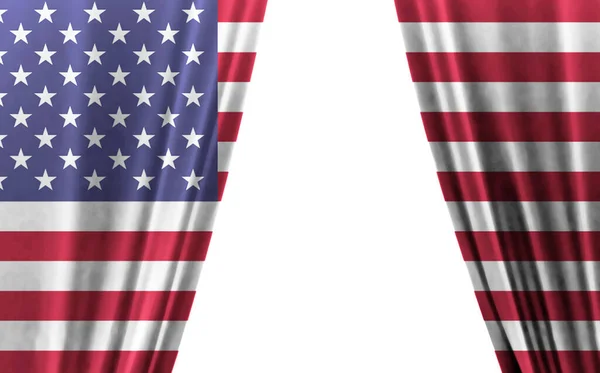 Flagge Der Vereinigten Staaten Von Amerika Vor Weißem Hintergrund Illustration — Stockfoto