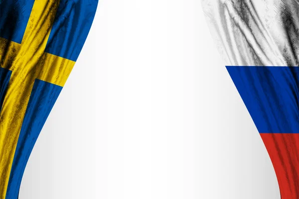 Sveriges Och Rysslands Flagga Med Teatereffekt Illustration — Stockfoto