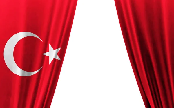 Bendera Turki Dengan Latar Belakang Putih Ilustrasi — Stok Foto