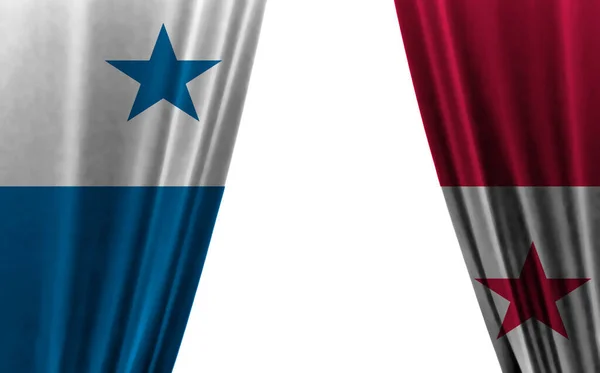 Vlag Van Panama Tegen Witte Achtergrond Illustratie — Stockfoto