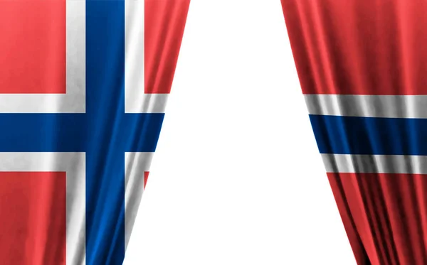 Flaga Norwegii Białym Tle Ilustracja — Zdjęcie stockowe
