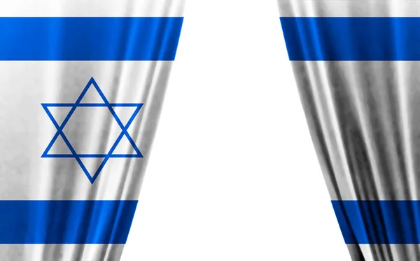 Flagga Israel Mot Vit Bakgrund Illustration — Stockfoto