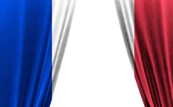 Σημαία Της Γαλλίας Λευκό Φόντο Εικονογράφηση — Φωτογραφία Αρχείου