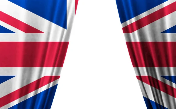 白色背景下的英国国旗 3D插图 — 图库照片