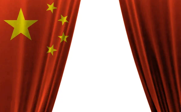 Flagga Kina Mot Vit Bakgrund Illustration — Stockfoto