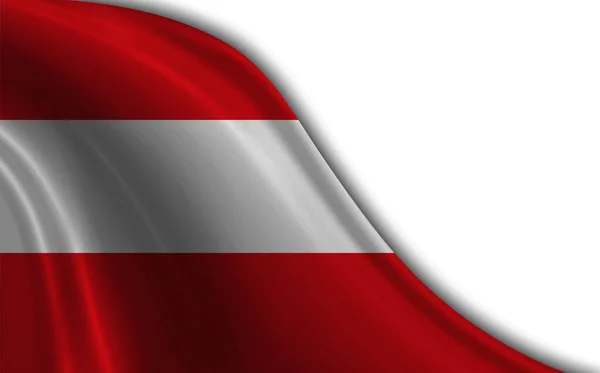 Zászló Ausztria Integetett Szél Ellen Fehér Háttér — Stock Fotó