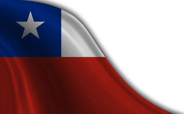 Bandeira Chile Acenando Vento Contra Fundo Branco — Fotografia de Stock