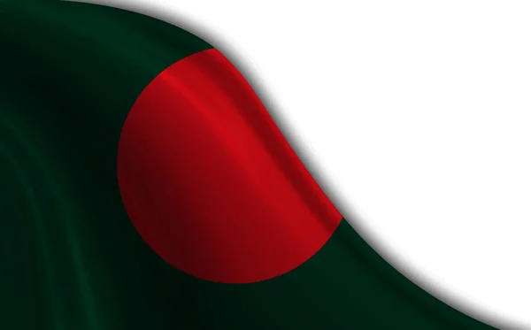 Bangladesh Flagga Vinka Vinden Mot Vit Bakgrund — Stockfoto