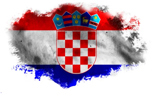 Білий Фон Розірваним Прапором Хорватії Ілюстрація — стокове фото