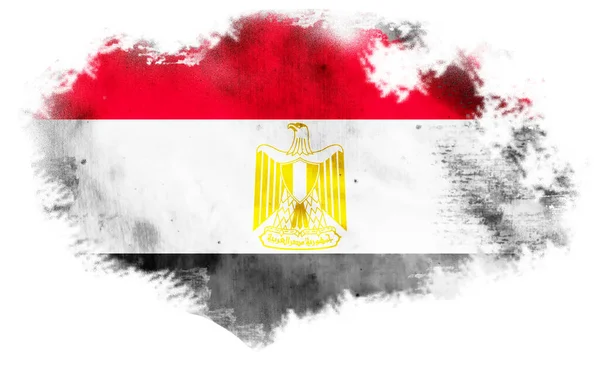 Mısır Bayrağı Yırtılmış Beyaz Arka Plan Illüstrasyon — Stok fotoğraf