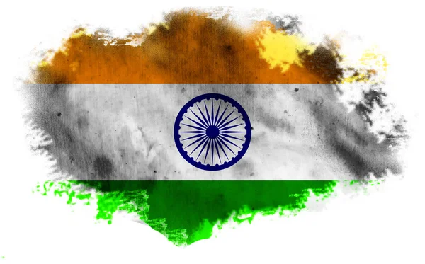 Witte Achtergrond Met Gescheurde Vlag Van India Illustratie — Stockfoto