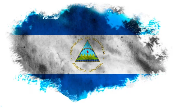 Fundo Branco Com Bandeira Rasgada Nicarágua Ilustração — Fotografia de Stock