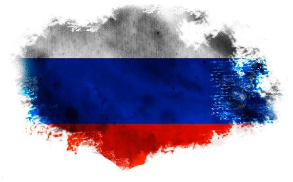 Witte Achtergrond Met Gescheurde Vlag Van Rusland Illustratie — Stockfoto