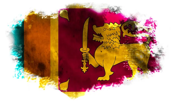 Fondo Blanco Con Bandera Rasgada Sri Lanka Ilustración — Foto de Stock