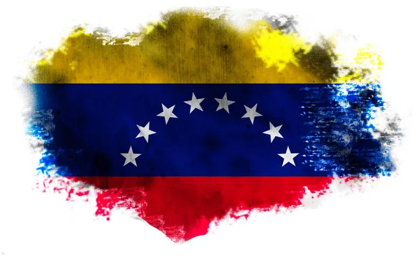 Белый Фон Порванным Флагом Венесуэлы Иллюстрация — стоковое фото