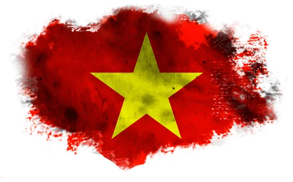 白色背景和撕破的越南国旗 3D说明 — 图库照片