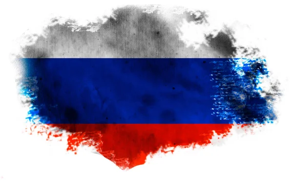 Fondo Blanco Con Bandera Rasgada Rusia Ilustración Imagen de stock