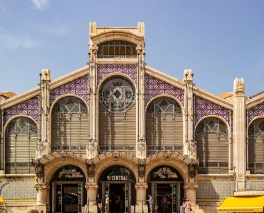 Valencia Merkez Pazarı 'nın cephesi. Haziran 2022 Valencia, İspanya