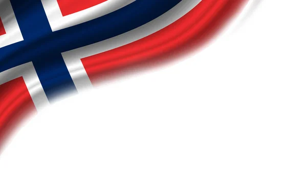 Wavy Flag Norway White Background Illustration — Stock Photo, Image