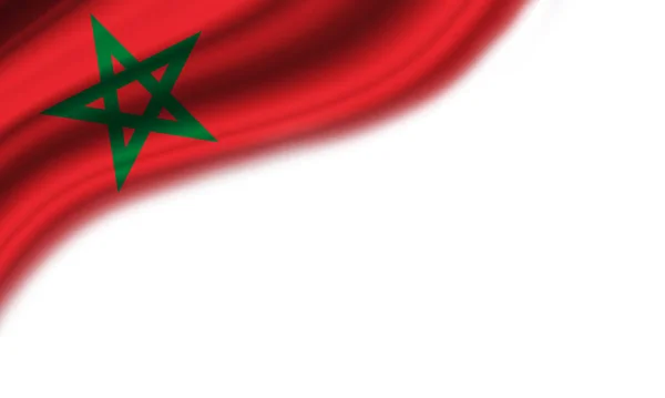 Wavy Flag Morocco White Background Illustration — Stock Photo, Image