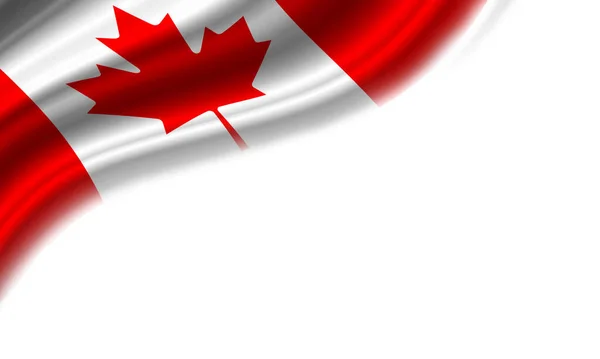 Bandeira Ondulada Canadá Contra Fundo Branco Ilustração — Fotografia de Stock