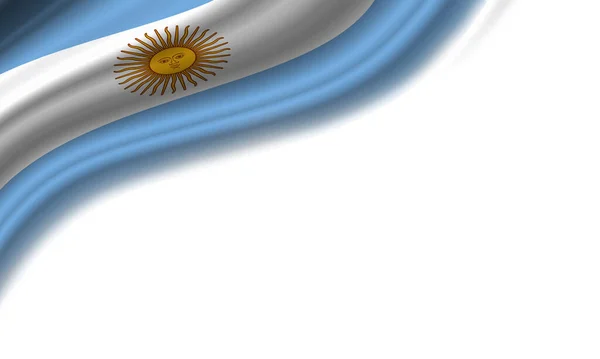 Bandeira Ondulada Argentina Contra Fundo Branco Ilustração Imagem De Stock