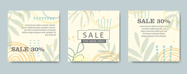 Sale Square Banner Template Social Media Posts Mobile Apps Banners — Stock Vector
