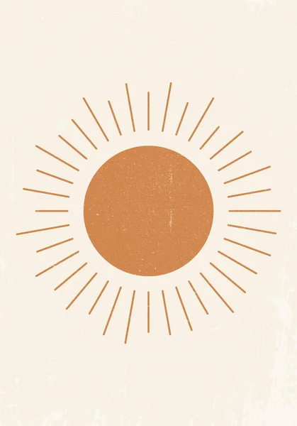 Orange Sun baskı boho minimalist basılabilir duvar sanatı geometrik soyut gün batımı baskı bohem sanat, vektör