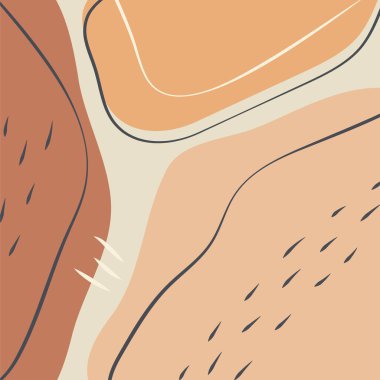 Yüzyılın ortalarında soyut şekiller dekoratif arka plan veya düzen, yaratıcı evrensel estetik çiçek kartı