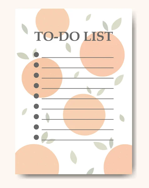 Fruit themed to-do list with checkboxes worksheet design template. Blank printable goal setting sheet — Stock Vector