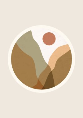 Yüzyılın ortalarında basılan boho minimalist basılabilir duvar resimleri soyut ev dekoru güneş izi