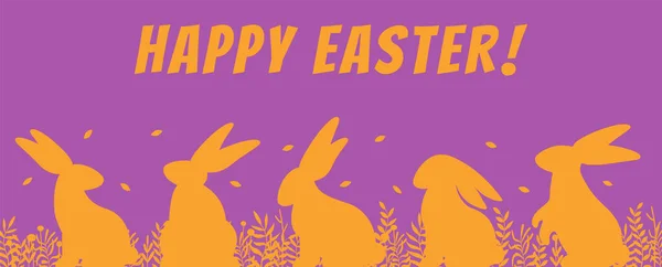 Happy Easter banner. Trendy Easter design set — Stock Vector