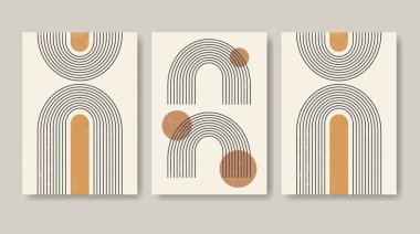 Minimalist tarzda dizilmiş kemer ve daireler posteri