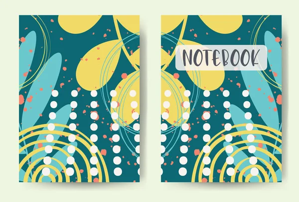 Abstract floral universal artistic templates with leaves, circles