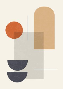 Minimalistic abstract balanced elements poster. Modern aesthetic illustrations. Boho style artistic design for wall decoration