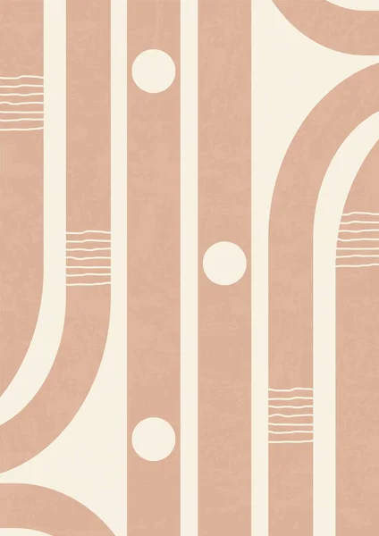 Pastel renklerde soyut şekilli poster illüstrasyonu. Minimalist tarzda bej renkler. Çağdaş vektör illüstrasyonu