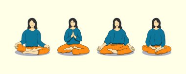 bir demet meditasyon el çizimi resimleme