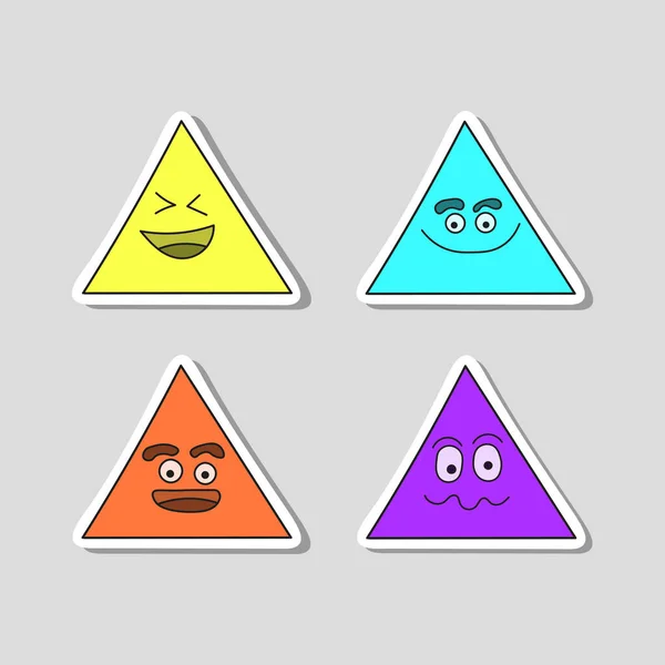 Doodle Triangle Face Expression Illustration — Stock Vector