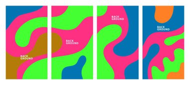 Sosyal medya şablonu için renkli sıvı soyut arkaplan deseni