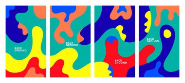 Sosyal medya şablonu için renkli sıvı soyut arkaplan deseni