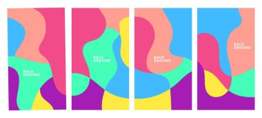 Sosyal medya şablonu için renkli sıvı soyut arkaplan deseni