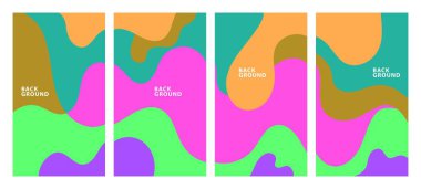 Sosyal medya şablonu için renkli sıvı soyut arkaplan deseni