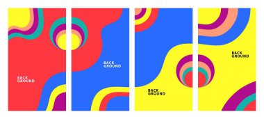 Sosyal medya şablonu için renkli sıvı soyut arkaplan deseni