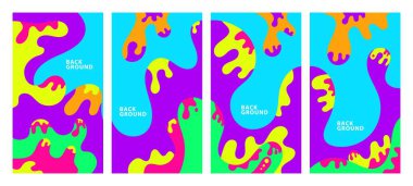 Sosyal medya şablonu için renkli sıvı soyut arkaplan deseni