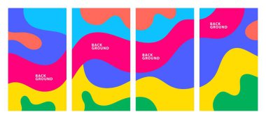 Sosyal medya şablonu için renkli sıvı soyut arkaplan deseni