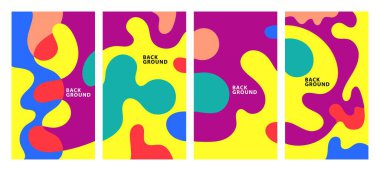 Sosyal medya şablonu için renkli sıvı soyut arkaplan deseni