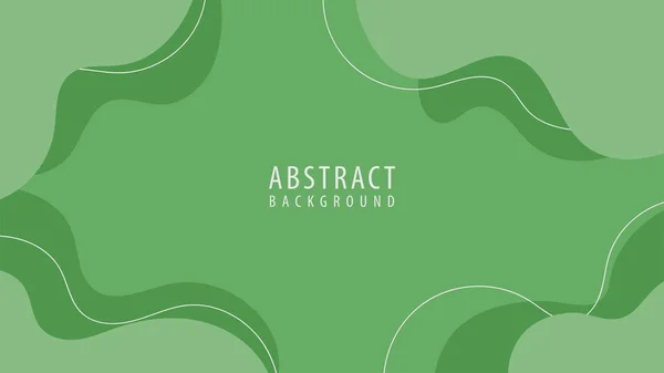 Flat Green Abstract Liquid Shape Background — Vector de stock