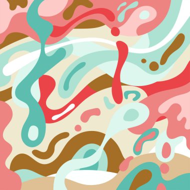 Renkli Sıvı Şablonu Soyut Arkaplan