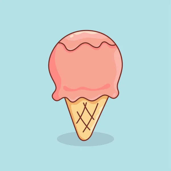 Illustration Delicious Doodle Ice Cream — Stock Vector